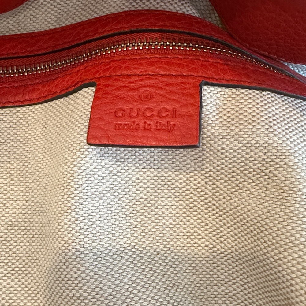 GUCCI Interlocking G Soho Pebbled Leather with strap ✨ Gorgeous burnt orange - Picture 14 of 15